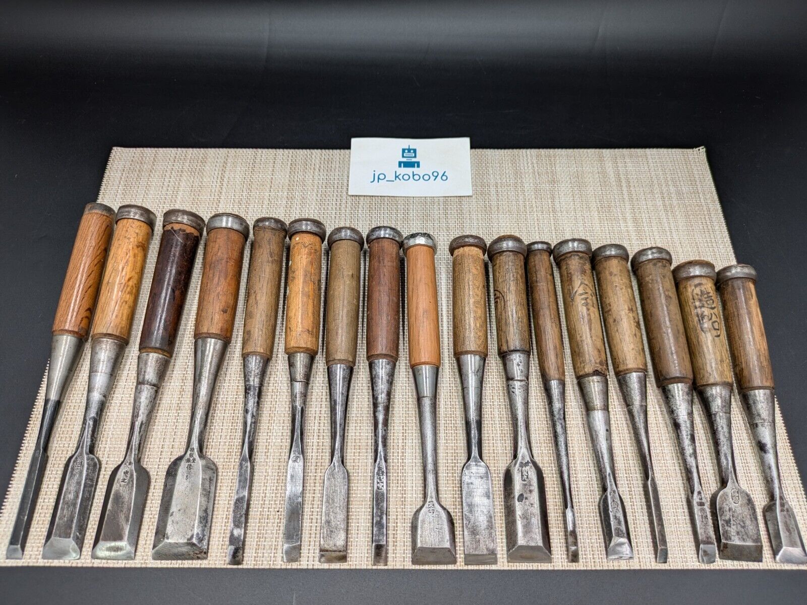 Japanese Chisel Nomi Carpenter Tool Set of 17 Hand Tool wood working #1255