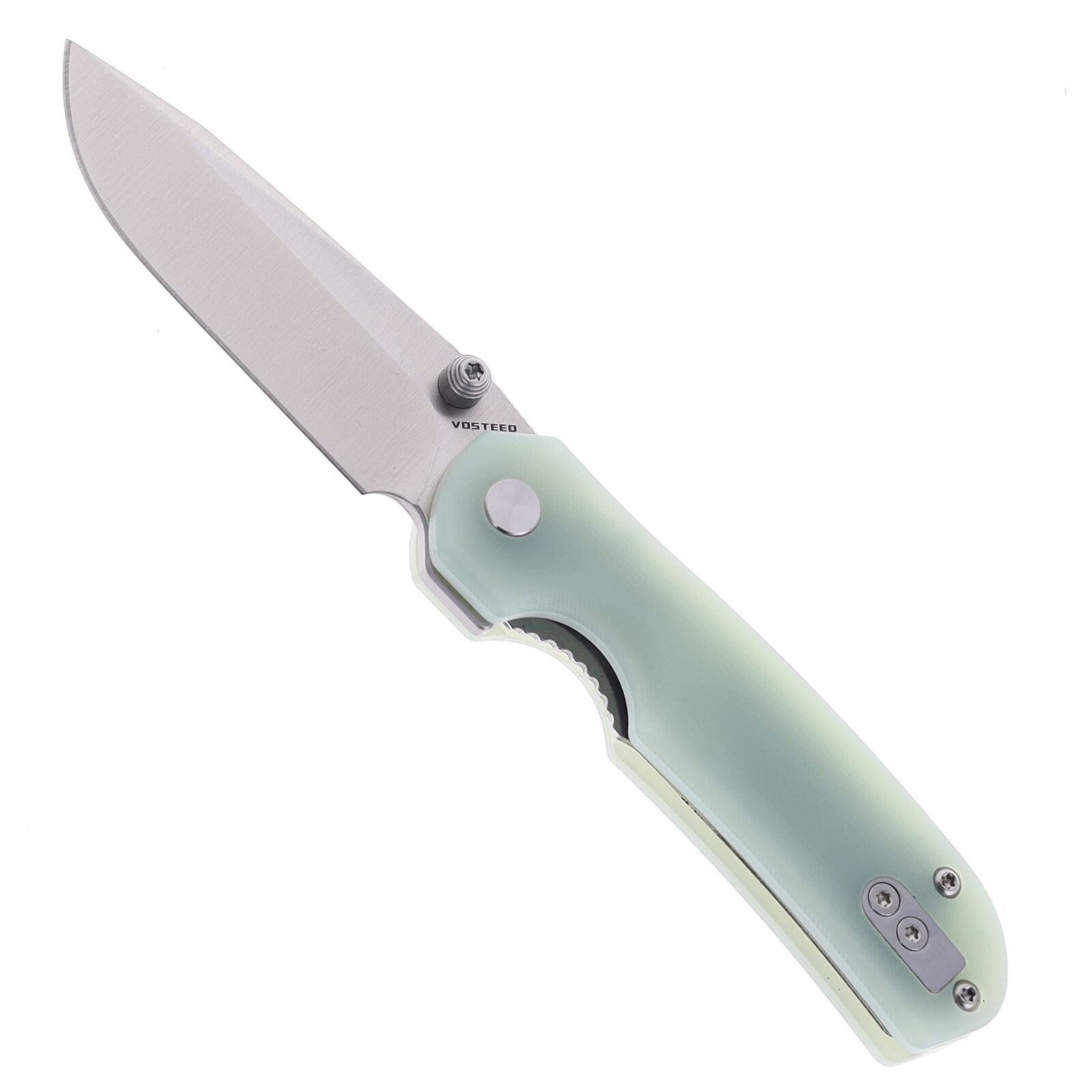 Reate PL-XT Folding Knife Jade G10 Handle Nitro-V Plain Edge Stonewash Finish