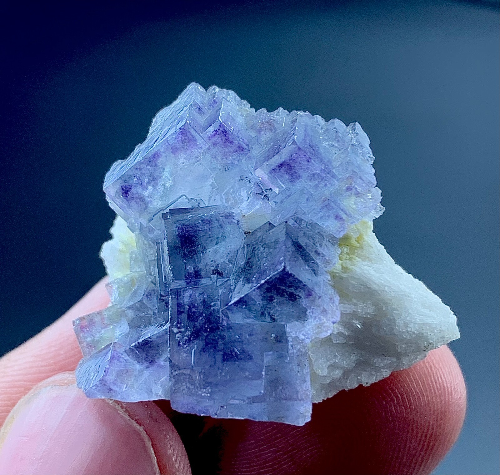 90 Carat Natural Blue Phantom Cubic Fluorite Crystal Specimen From Pakistan