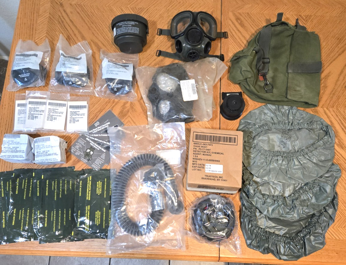US Military M40 Mask +NBC items,Helmet Cover+M256A2+M8+M9+M295mits+more