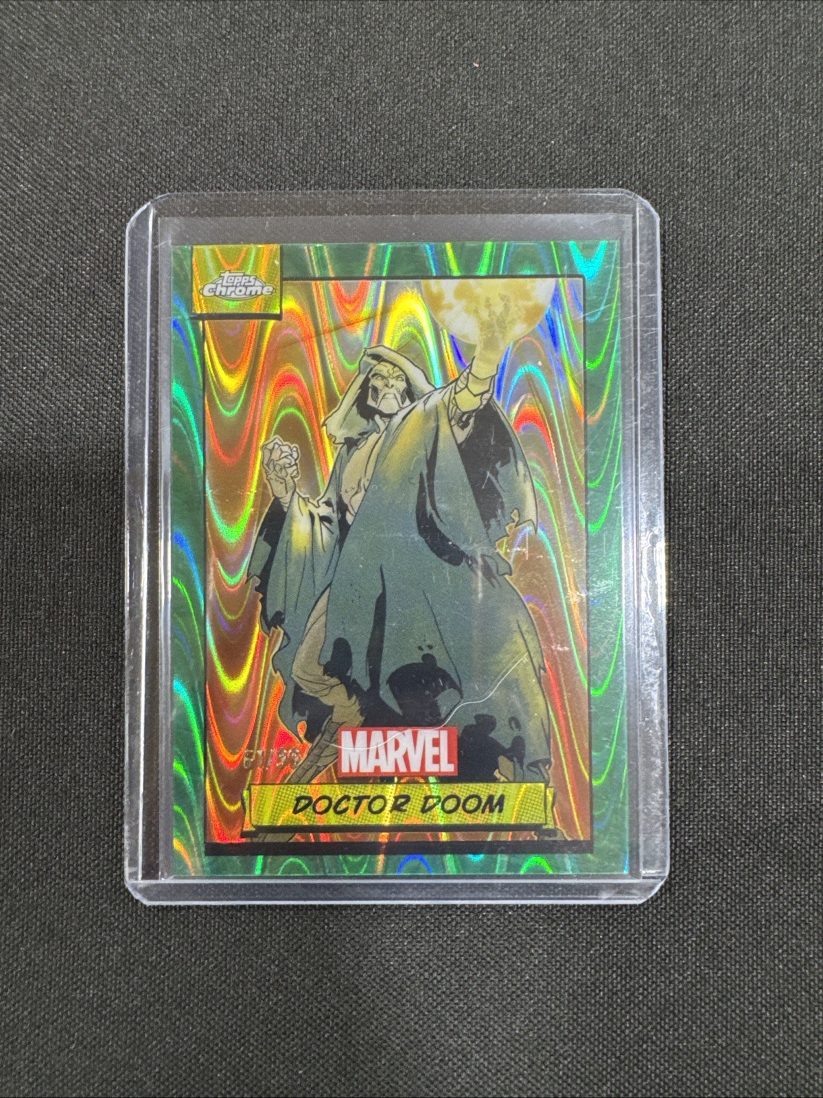 2024 Topps Chrome Marvel Comics Doctor Doom Green Gamma RayWave 61/99 #61