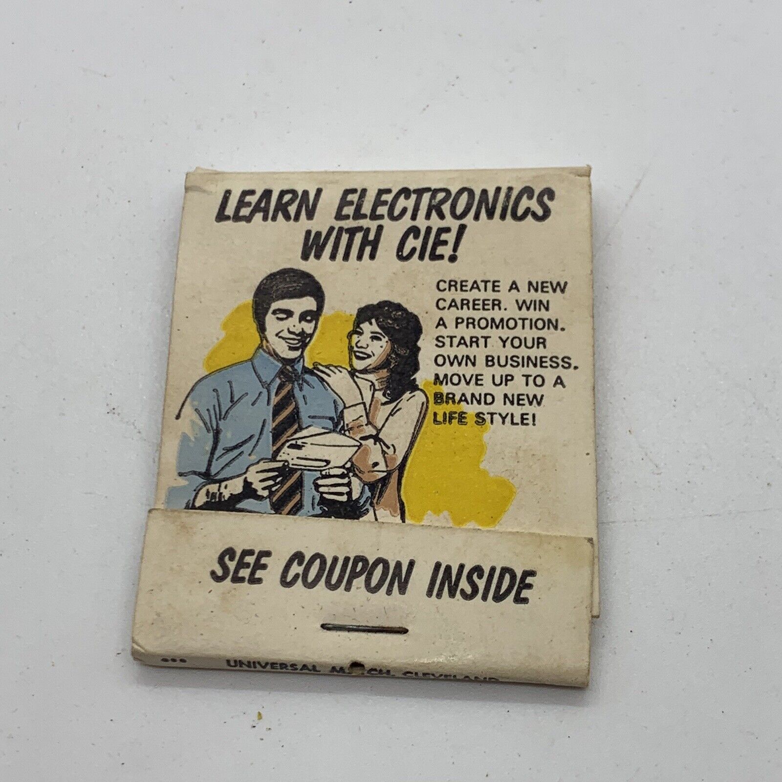Vintage Learn Electronics With CIE Matchbook Cover Unstruck
