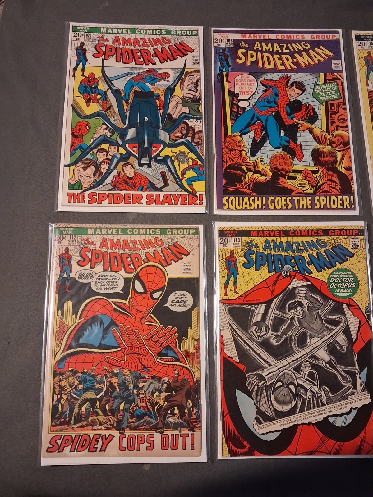 ​The Amazing Spider-Man #105-115 Comic Lot (8 Books) Key #113 1st Hammerhead ASM