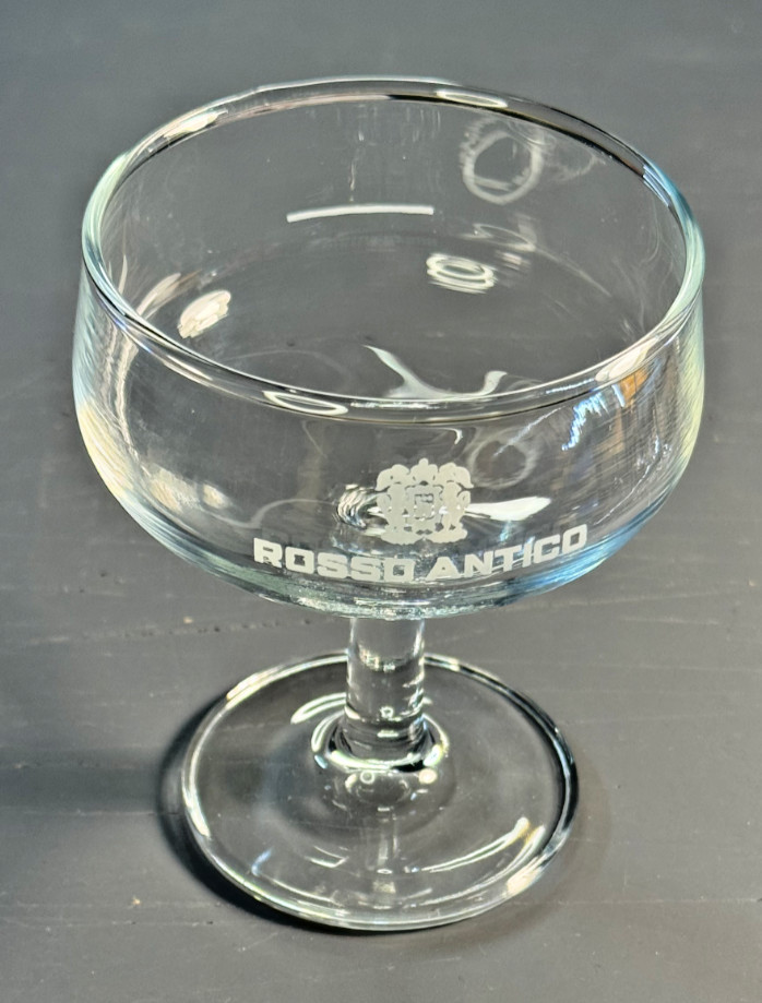 Vintage Rosso Antico Aperitif Coppa Glass w/ Original Box Italy Advertising Vintage Rosso Antico Aperitif Coppa Glass w/ Original Box Italy Advertising