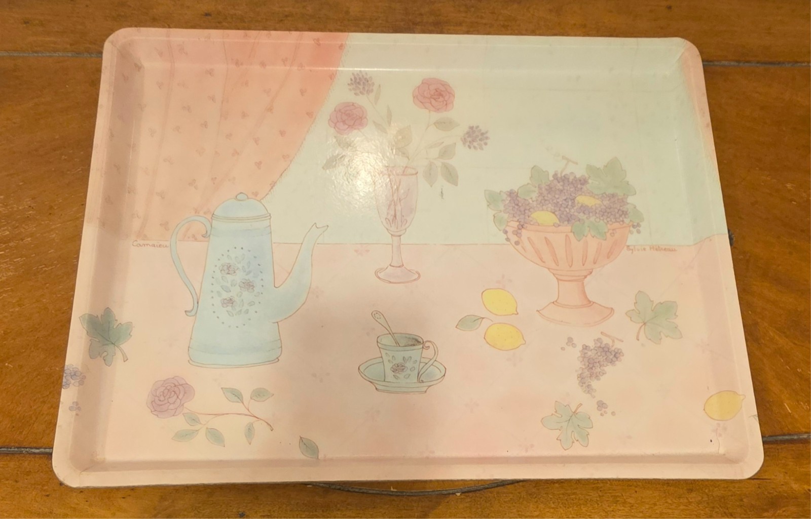 RARE Vintage ALPAC fiberglass French serving tray 18×13.5×0.75
