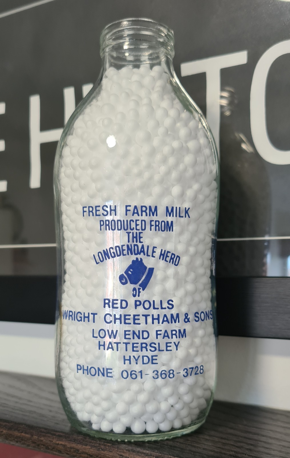 Vintage Milk Bottle - Low End Farm, Hattersley. Hyde