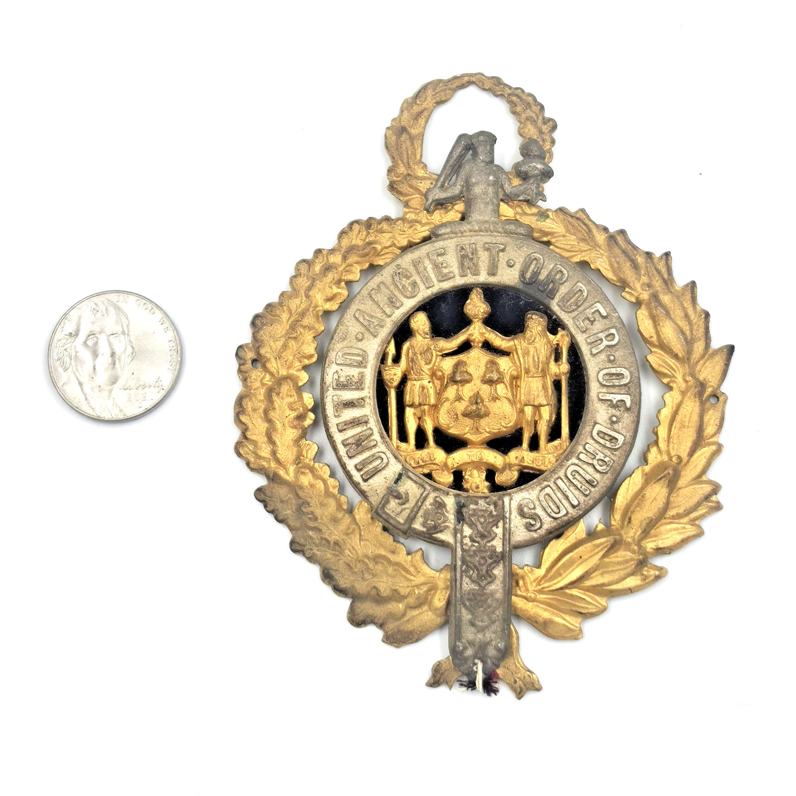 VERY RARE United Ancient Order Of Druids UAOD 1920s Fraternal Badge Medallion