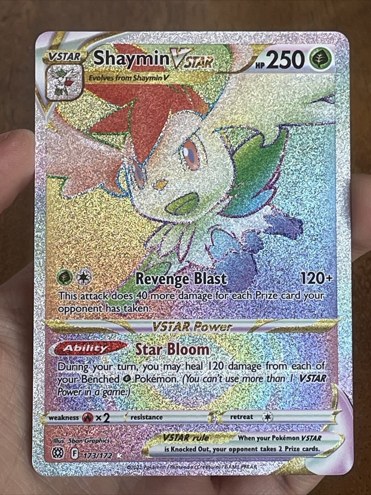 Shaymin VSTAR 173/172 Brilliant Stars Secret Rainbow Rare Pokemon Card NM