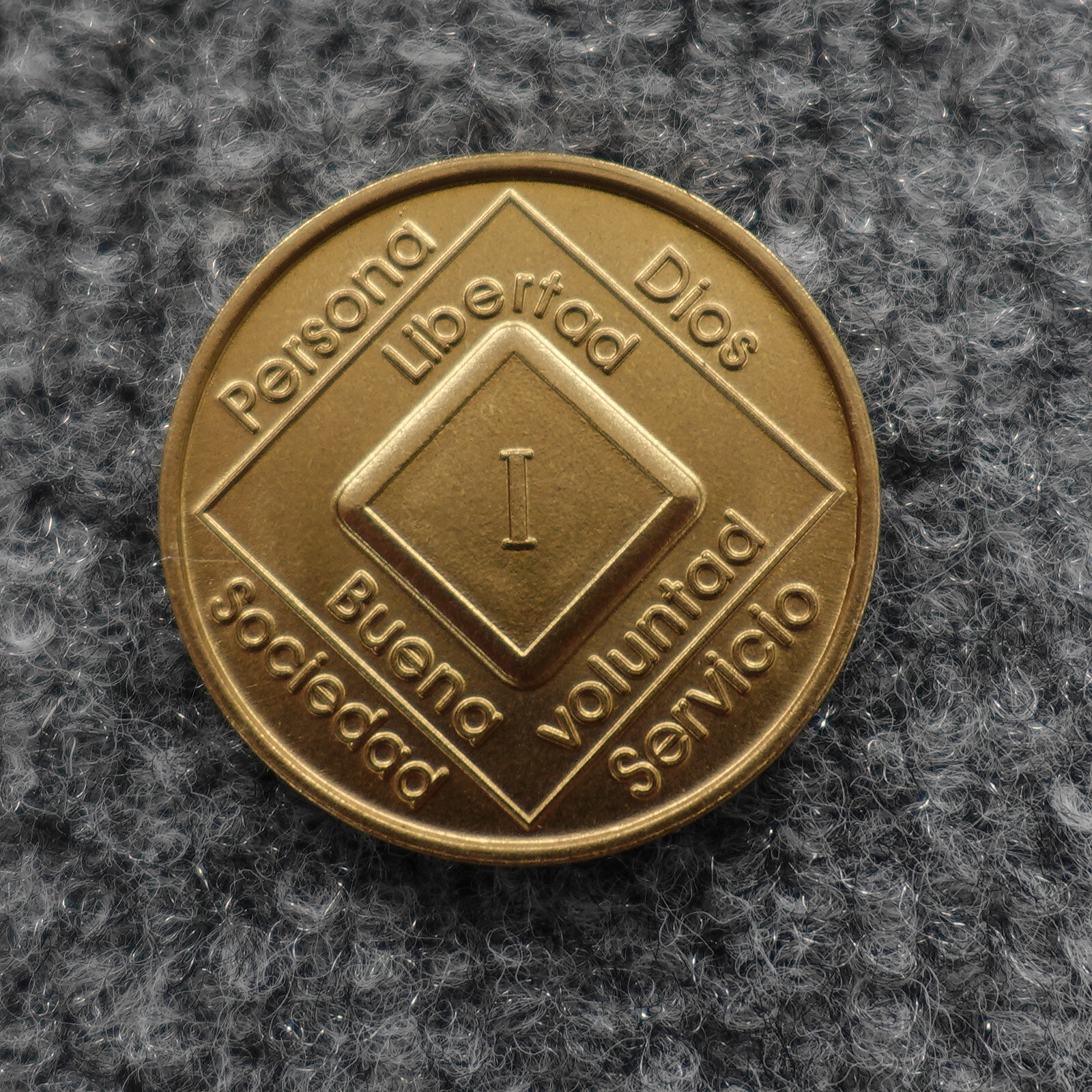 Narcotics Anonymous 1 Year Medallion Bronze SPANISH Recovery NA Anniversary