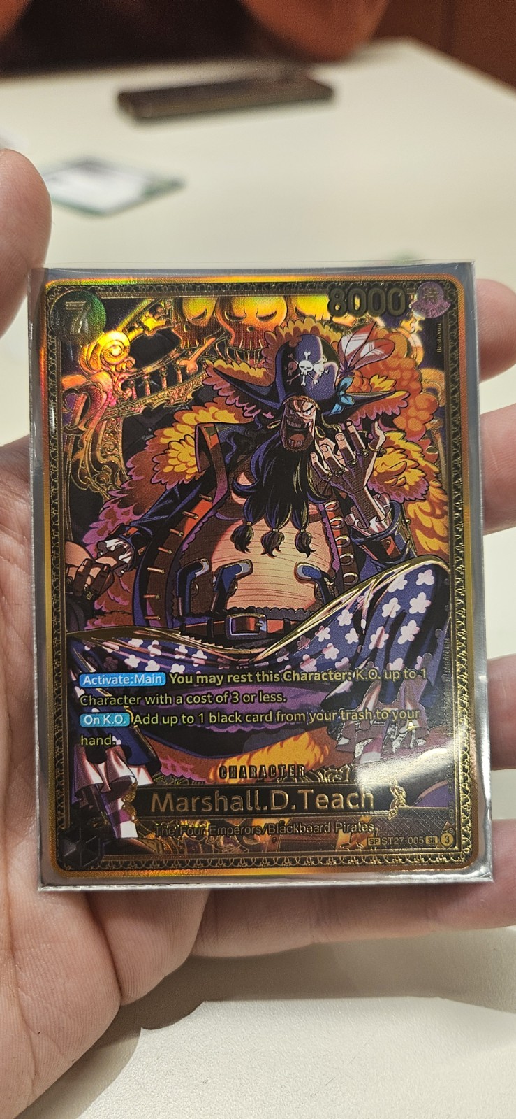 Marshall.D.Teach OP17 ST27-005 Gold SP One Piece Card Game Alt Art AA SP
