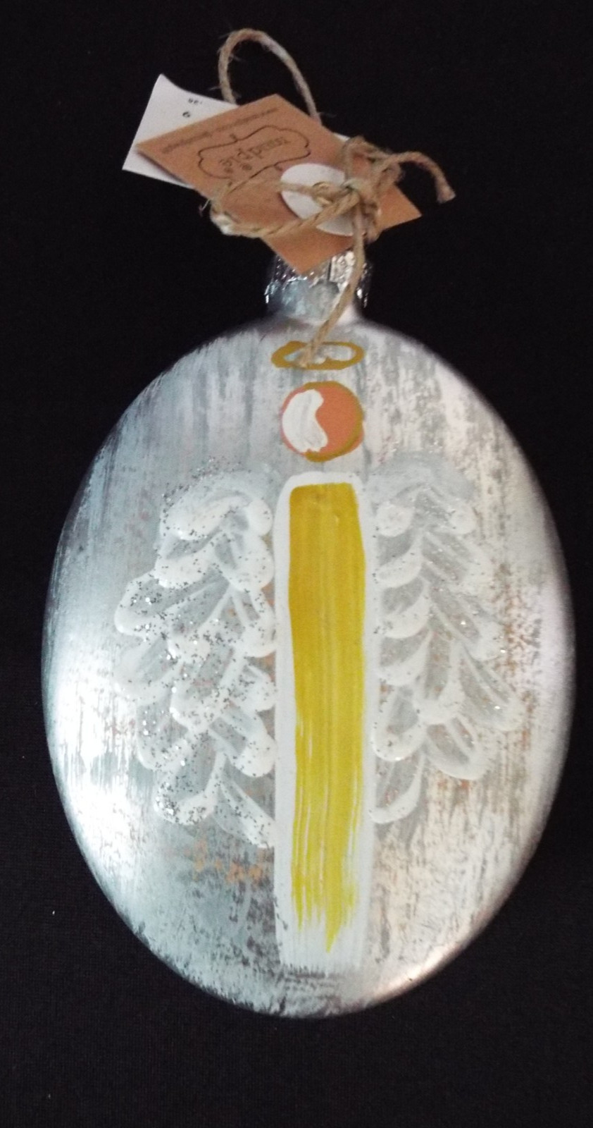 NWT Mud Pie ~ Pillow Blown Glass Oval Ornament ~Hand Painted ~ Angel NWT Mud Pie ~ Pillow Blown Glass Oval Ornament ~Hand Painted ~ Angel