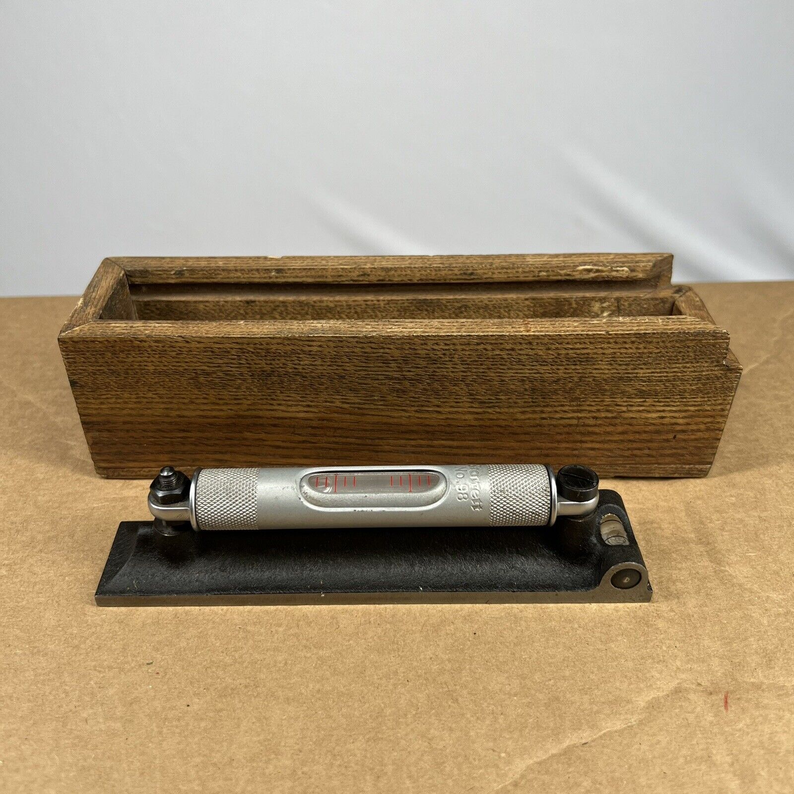 Vintage Starrett No. 98 Machinist Level Tool USA With Box
