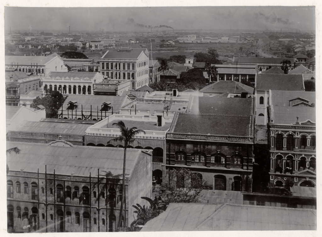 c.1910/20 PHOTO INDIA BURMA SHIPBUILDING - ROOF TOP VIEW OF CITY