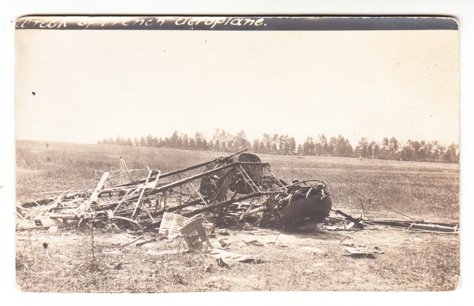 RPPC French Aeroplane Wreck Aircraft Crash Early Aviation Real Photo Postcard