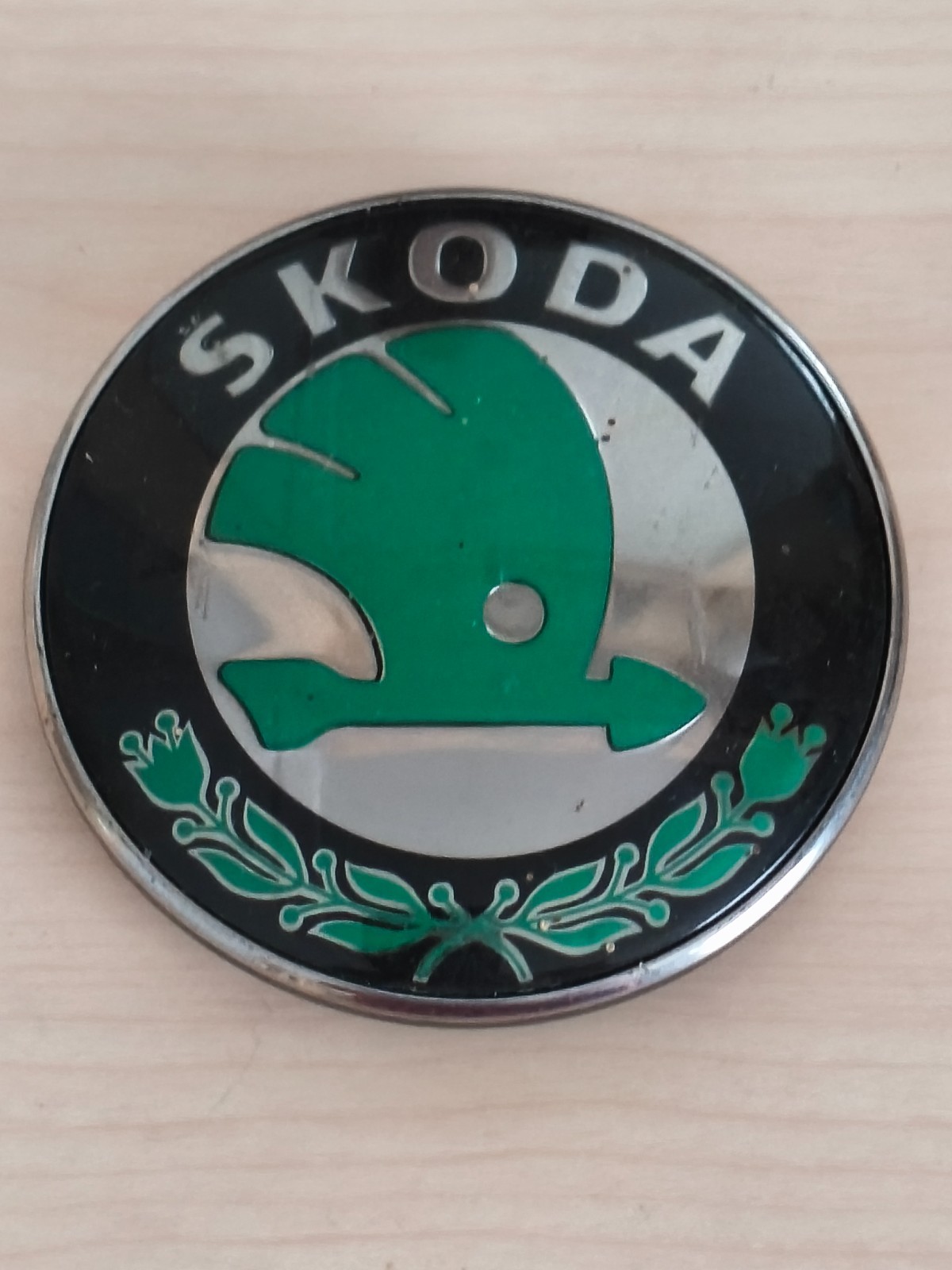 SKODA Car Badge green logo