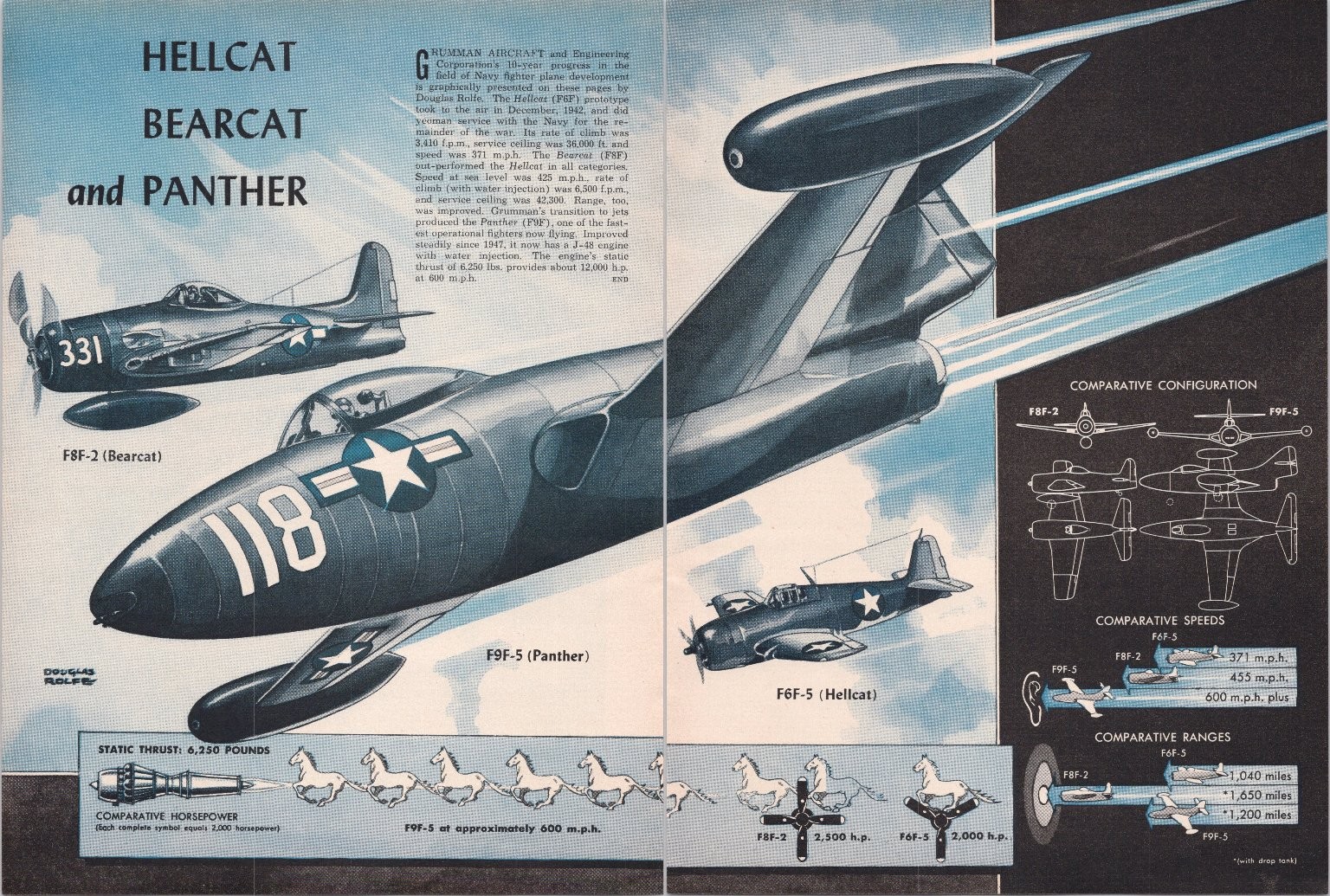 1951 Grumman Aircraft 2pg Magazine Article