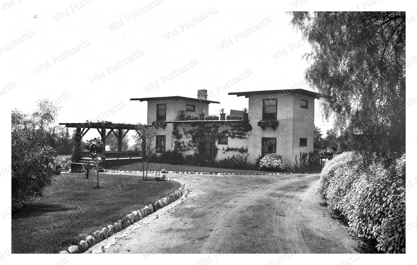 Altadena California 1910 Allen Bungalow Exterior Garden Standard Postcard