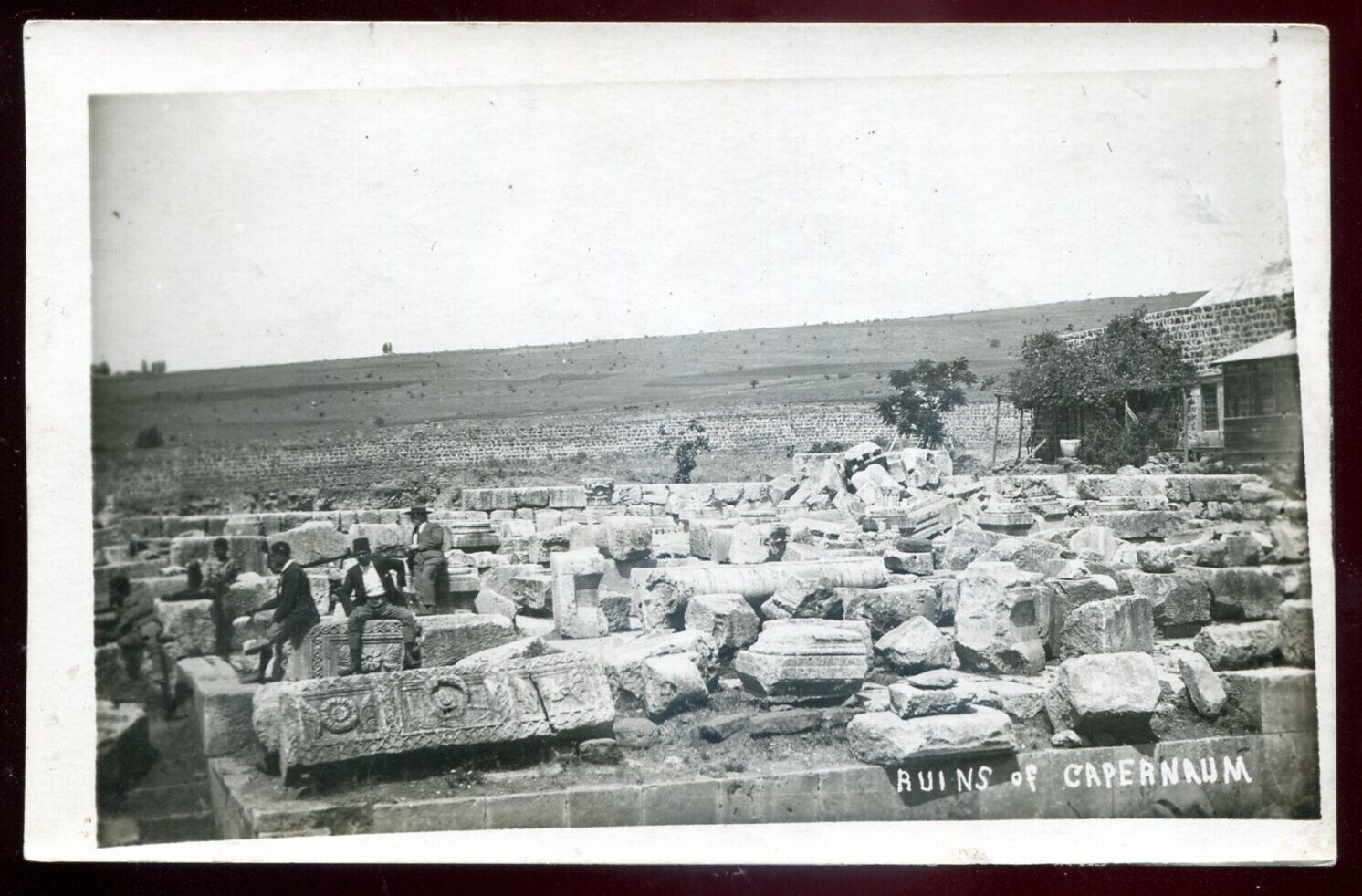 ISRAEL Capernaum 1920s Ancient City Ruins. Archeology. Real Photo Postcard