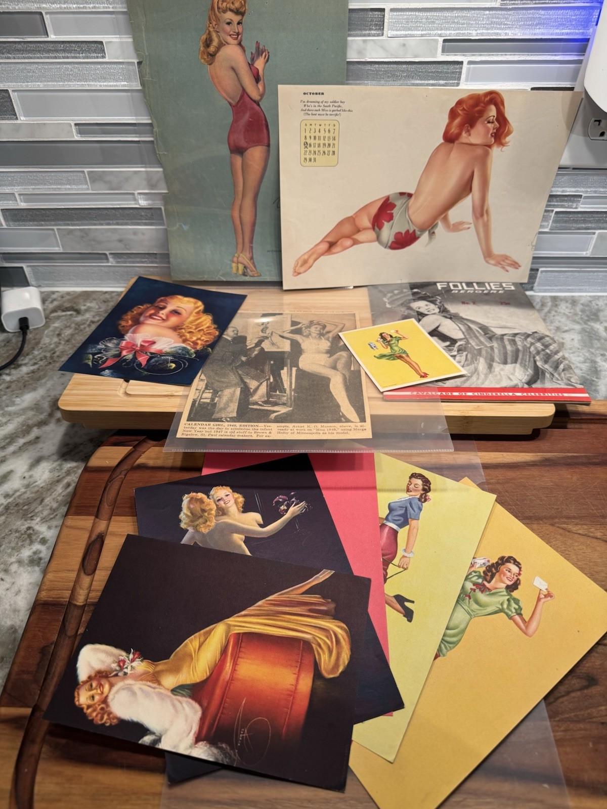 Vintage 1930-40 Pinup Girls Lithographs Lot Devorss Art Prints Munson Erbit