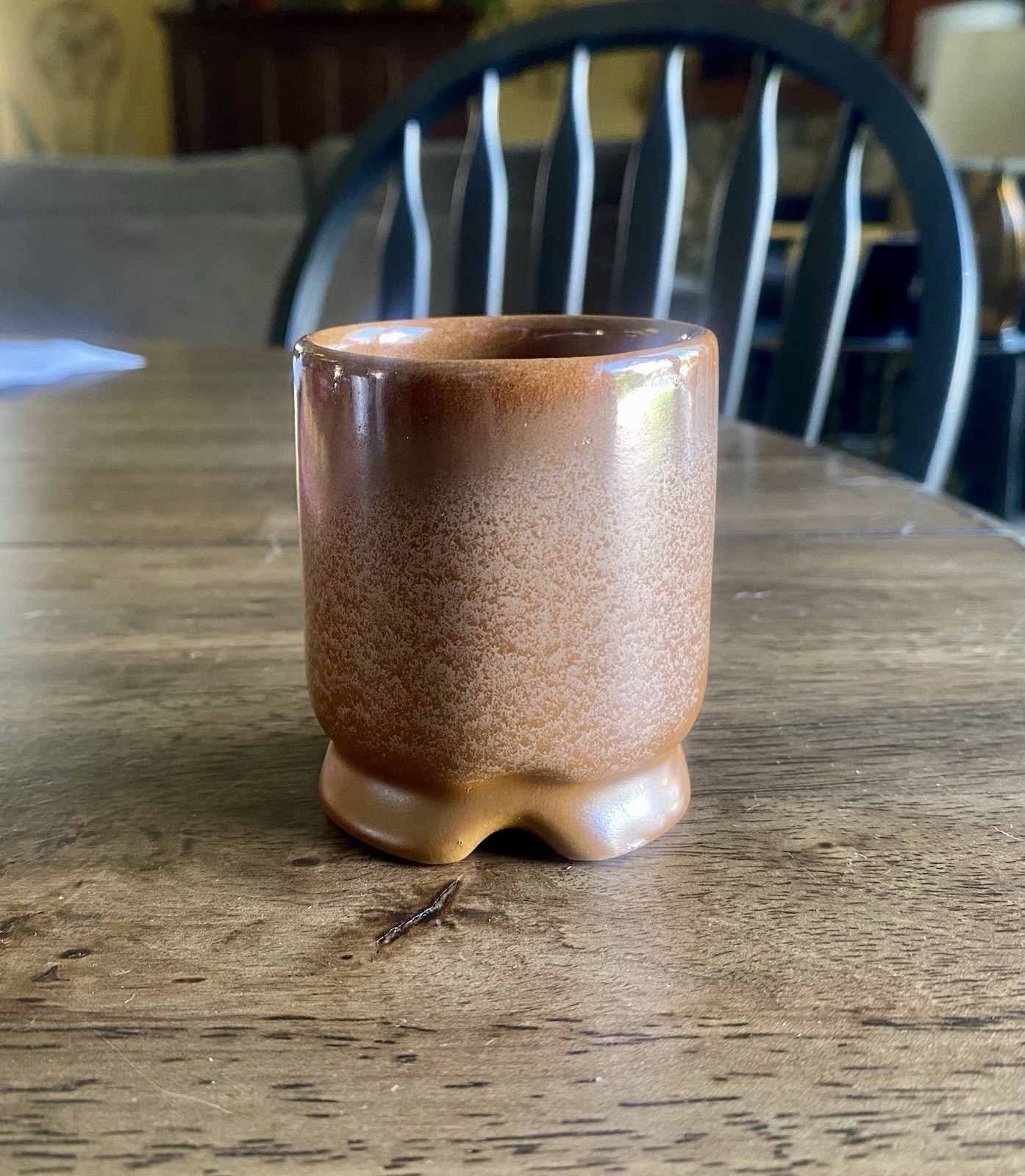 Vintage Frankoma Pottery Plainsman Brown Mini Sugar Bowl Set 1B 5XS