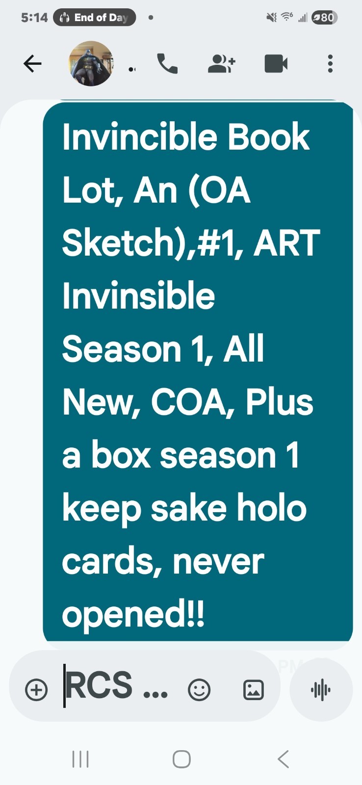 Invincible 4 Pc Lot, An (OA Sketch),#1, ART  Invinsible Season 1, All New, COA, 
