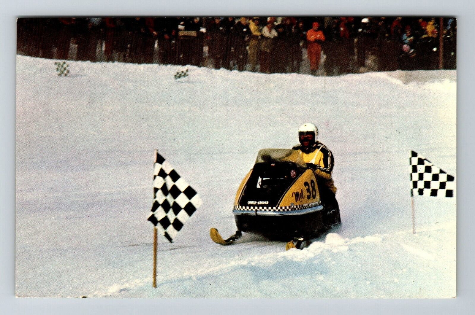 Traverse City MI-Michigan, Snowmobile Track, Scenic View, Vintage Postcard