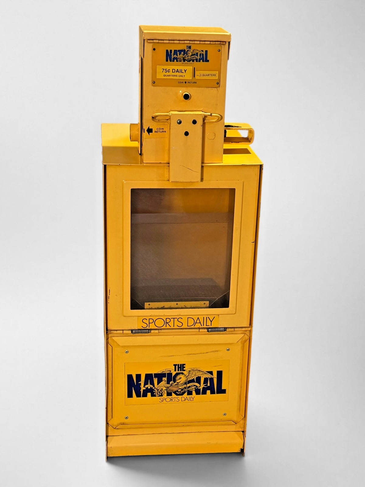 The National Sports Daily Newspaper Vending Machine Yellow EB-88 Vintage 1990s
