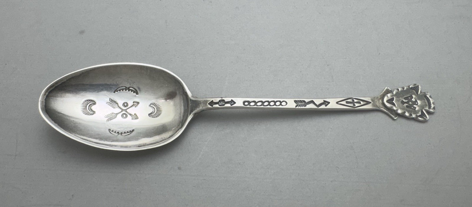 Great Old Navajo Hand Tooled Silver Spoon