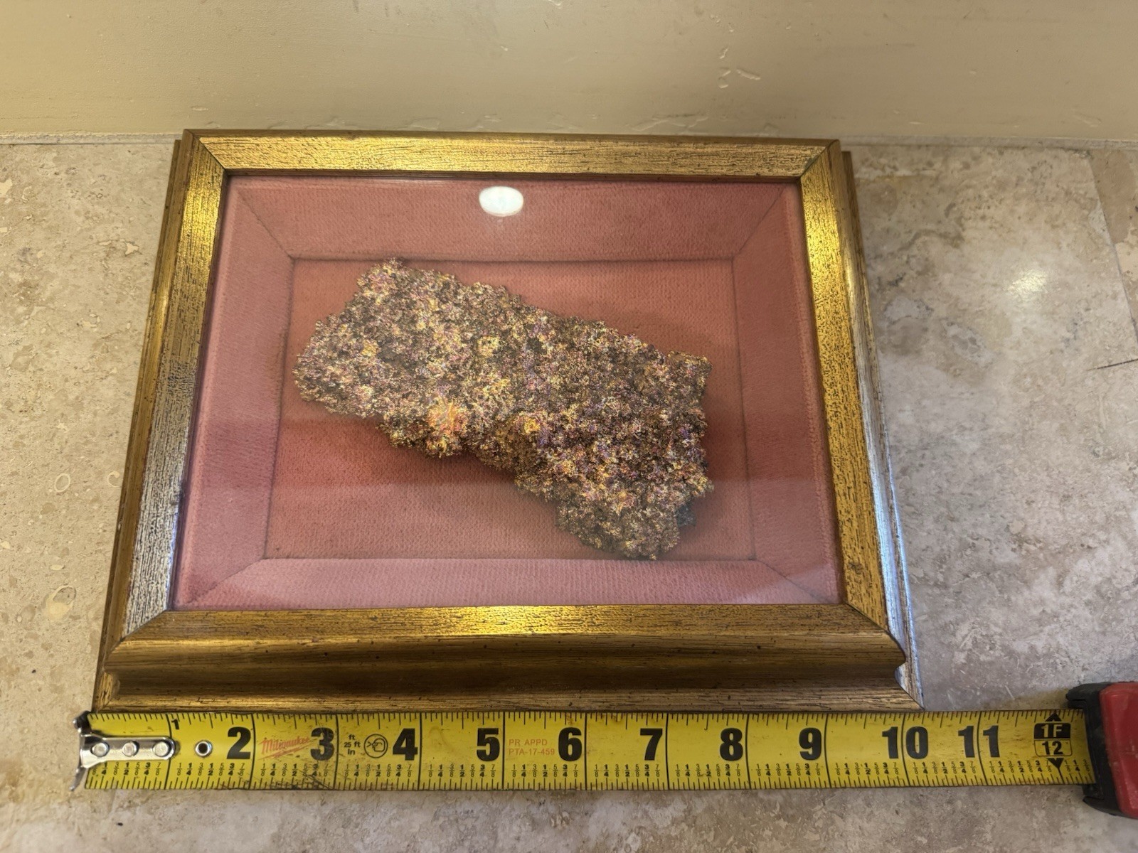 Large Stunning NATIVE COPPER SPECIMEN framed Amazing Metallic Luster - Heavy WOW