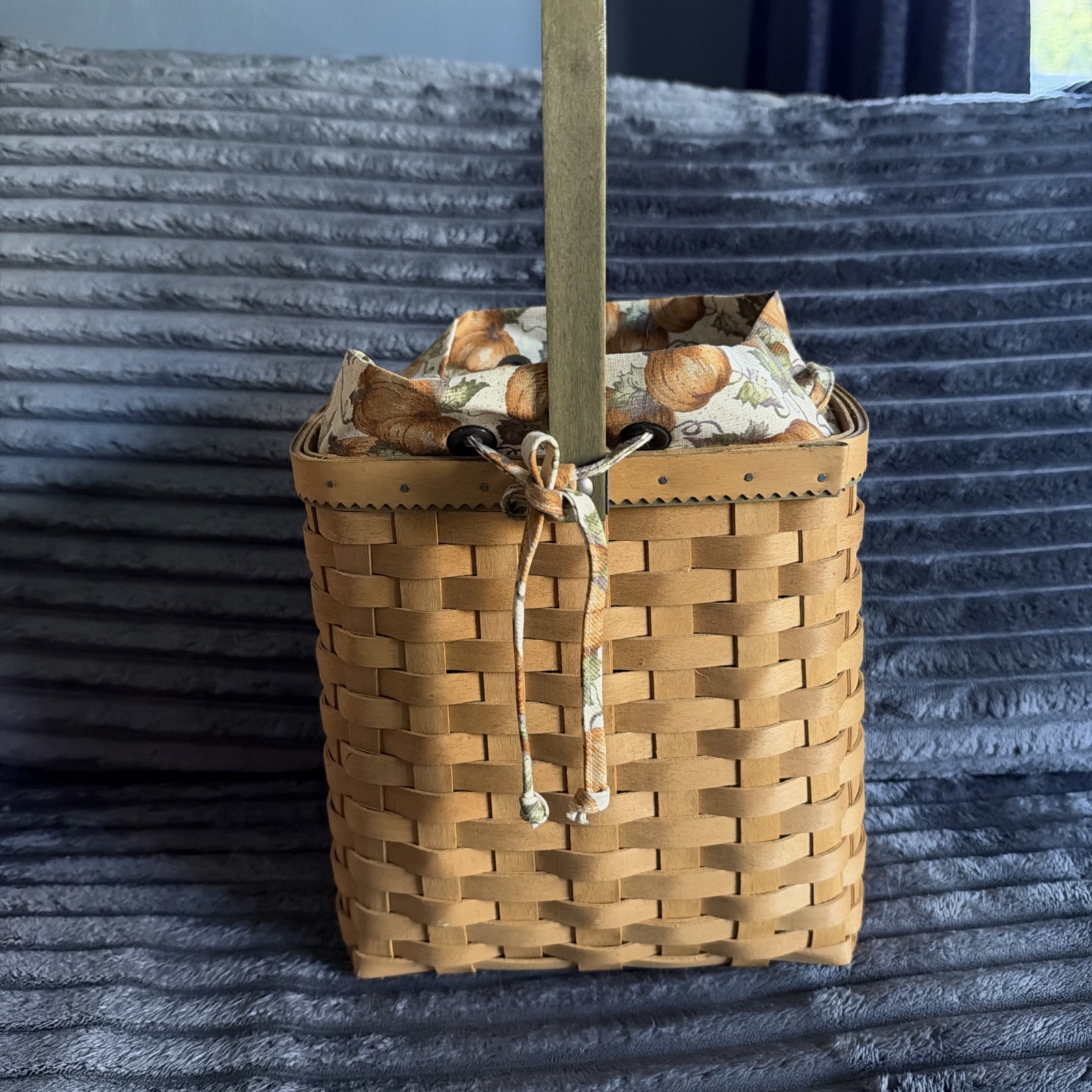 Longaberger 2003 Autumn Tote Basket w/ Liner & Protector