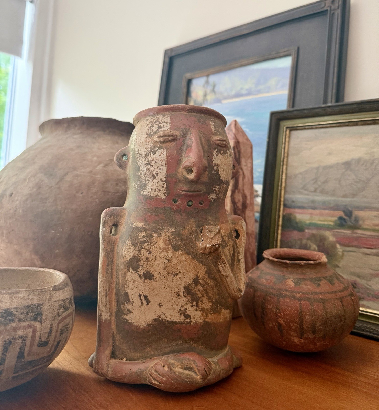 Pre Columbian Peru Paracas Incised Pottery Vessel Zoomorphic Decor ca. 100 AD Pre Columbian Peru Paracas Incised Pottery Vessel Zoomorphic Decor ca. 100 AD
