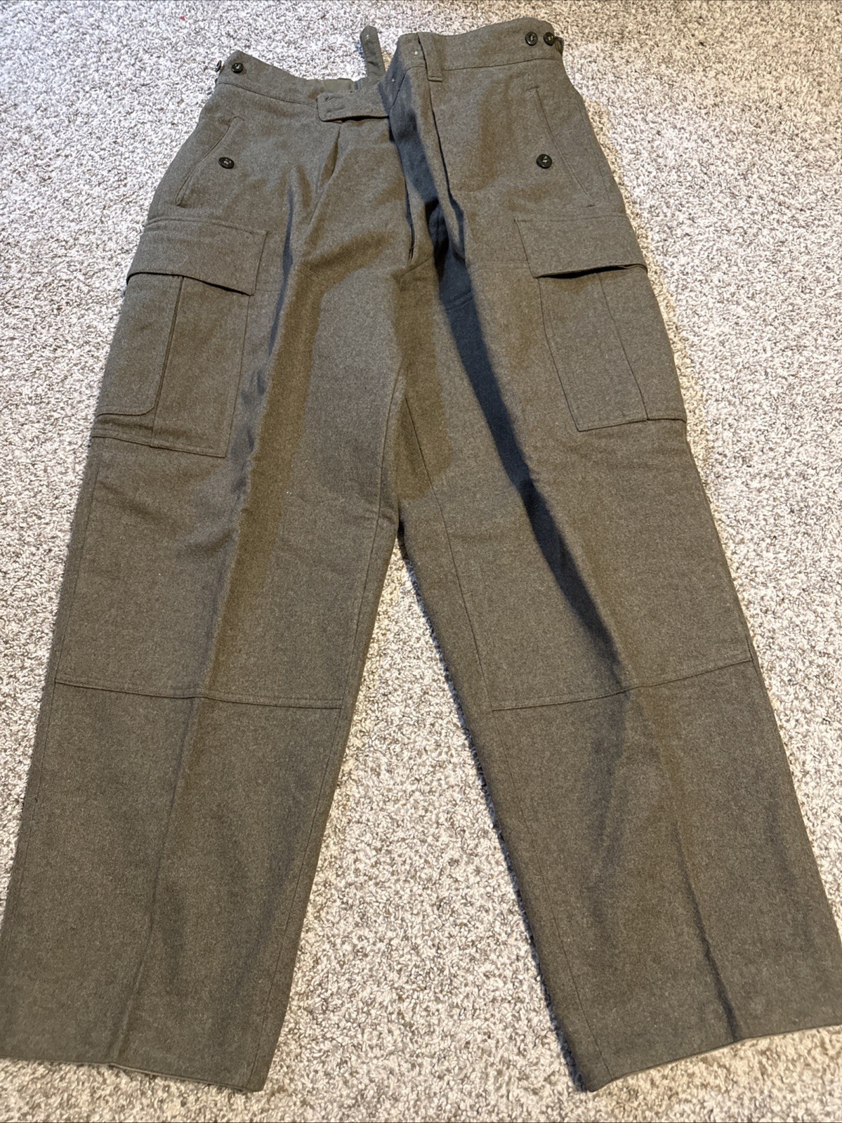 Vintage 1960’s Alois Heiss KG German Wool Field Military 32x30 Trousers Green