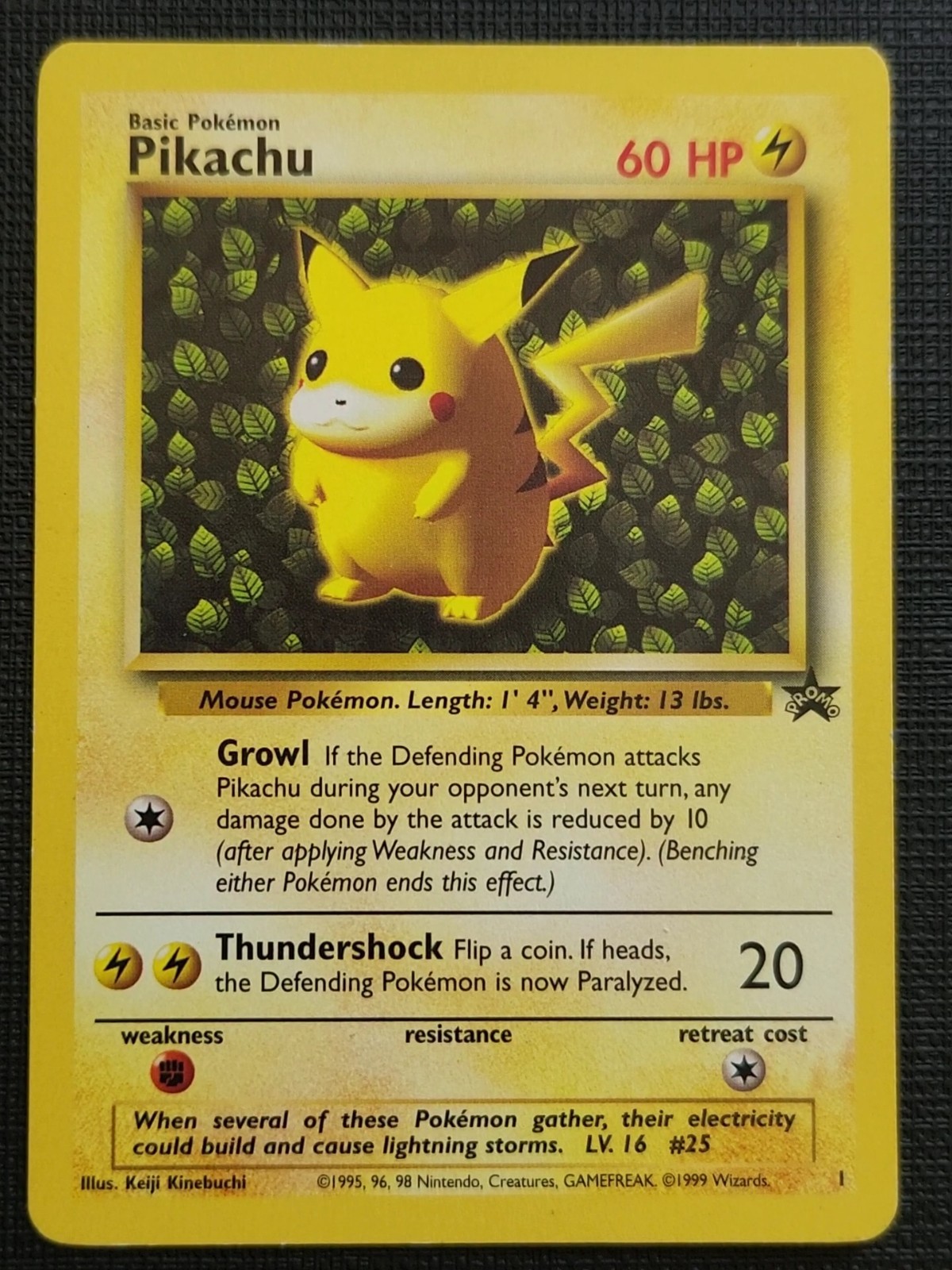  1999-2000 #1 Pokémon Pikachu Black Star Promo IVY RAW