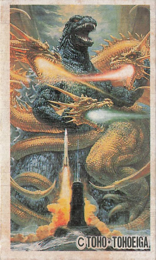 Vintage Godzilla King Ghidorah Rocket Japanese Menko Card 44763 Toho