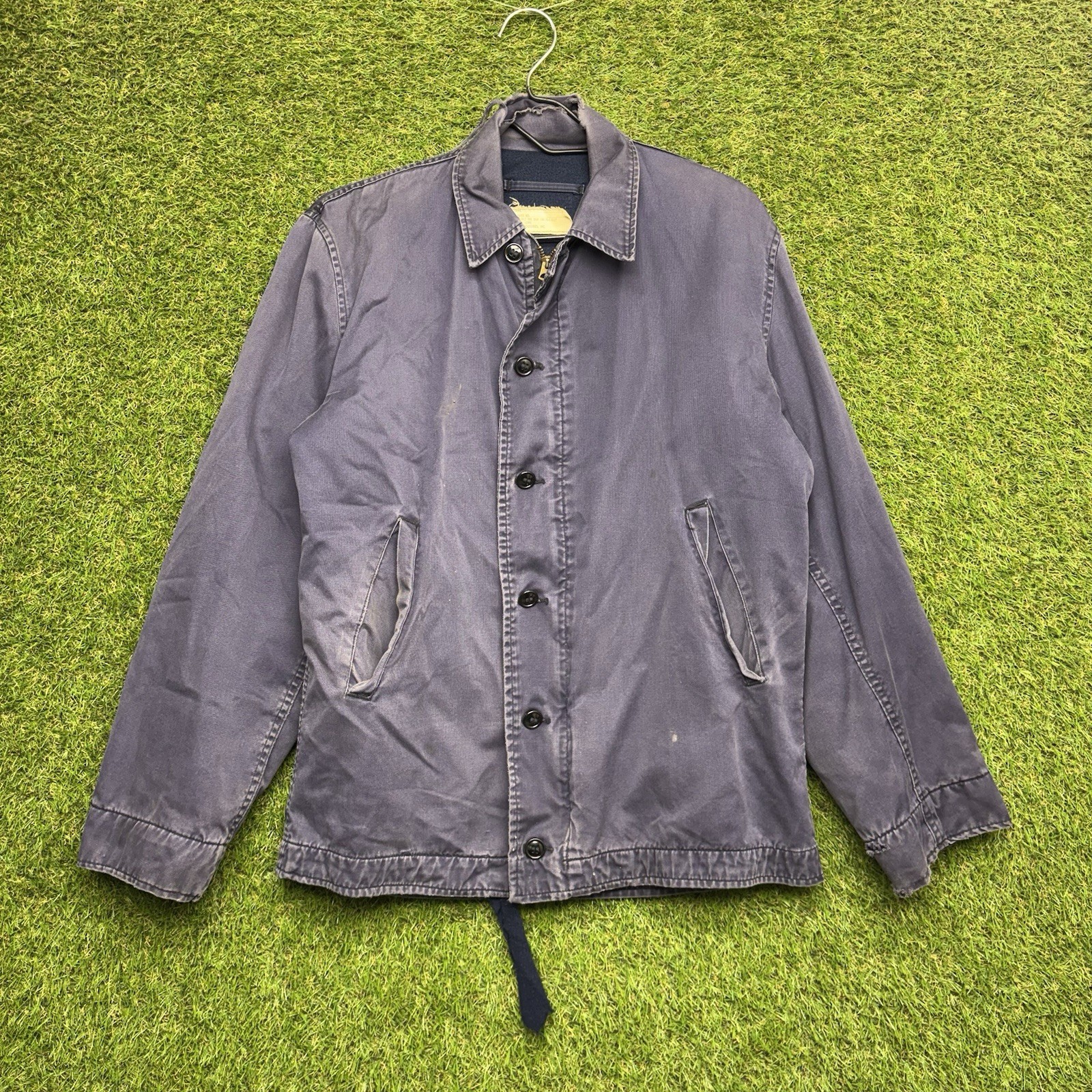 1960s US Navy Vintage Deck Jacket Mens 36 USN N4, Vietnam War Era Button