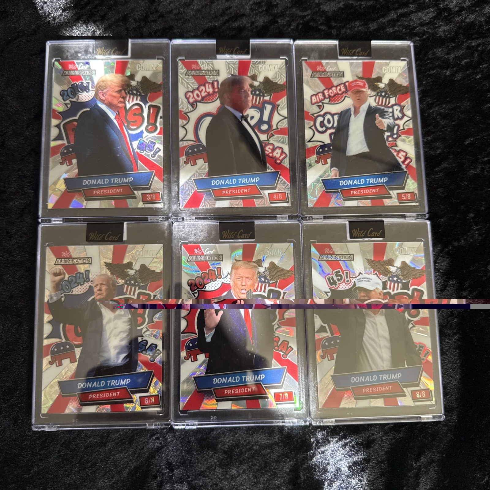 All Players Set 6 Sequential /8  Wild Card Alumination Donald Trump 2024 🔥 V1