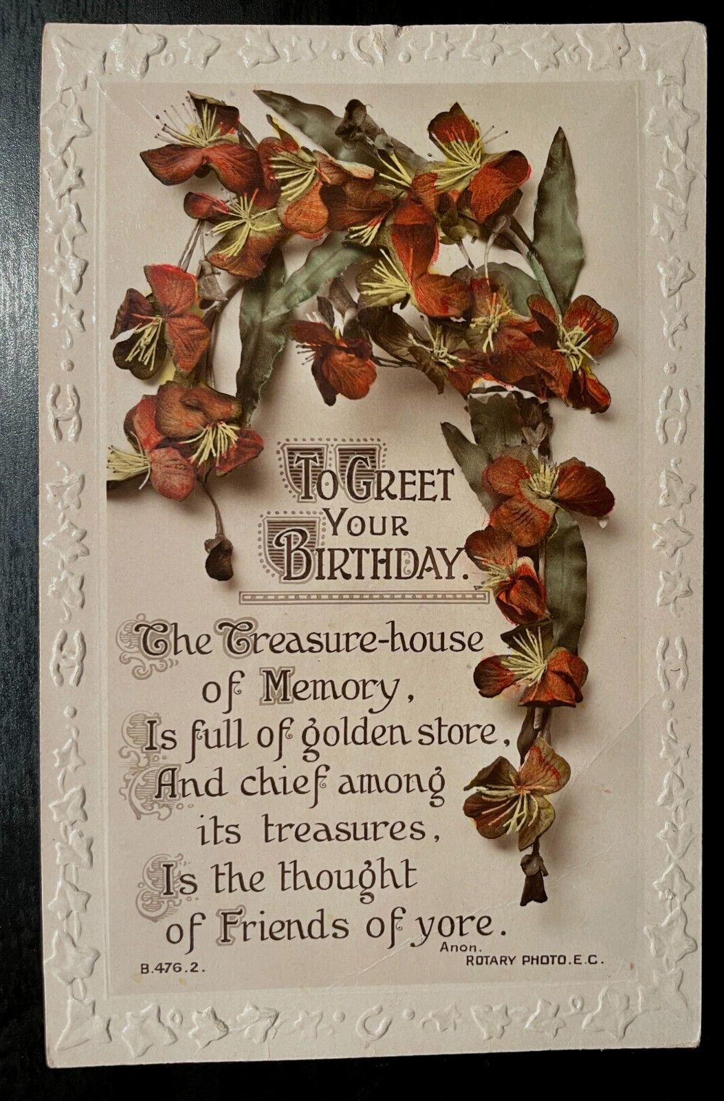 Vintage Victorian Postcard 1901-1910 To Greet Your Birthday - *REAL PHOTO* Vintage Victorian Postcard 1901-1910 To Greet Your Birthday - *REAL PHOTO*