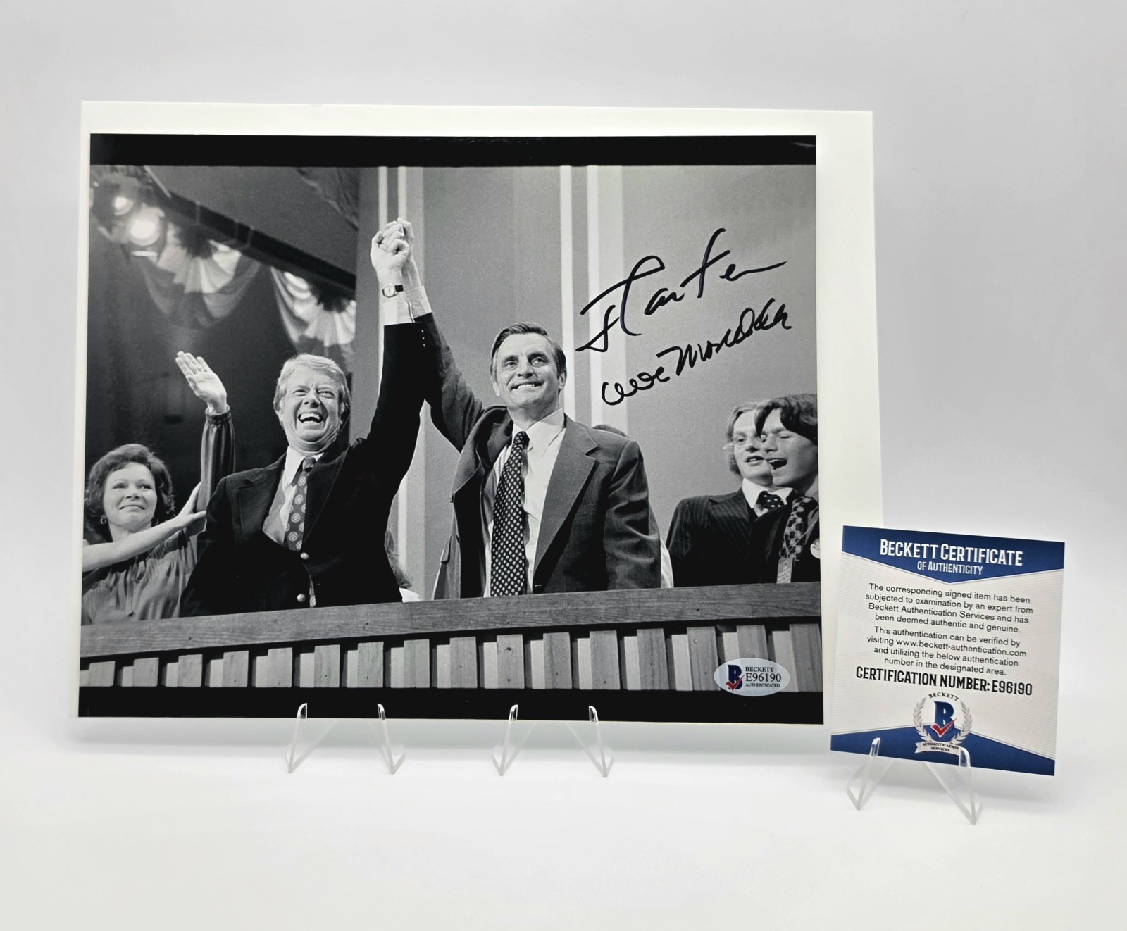Jimmy Carter & Walter Mondale Signed 8x10 Photo Auto BAS Beckett COA President