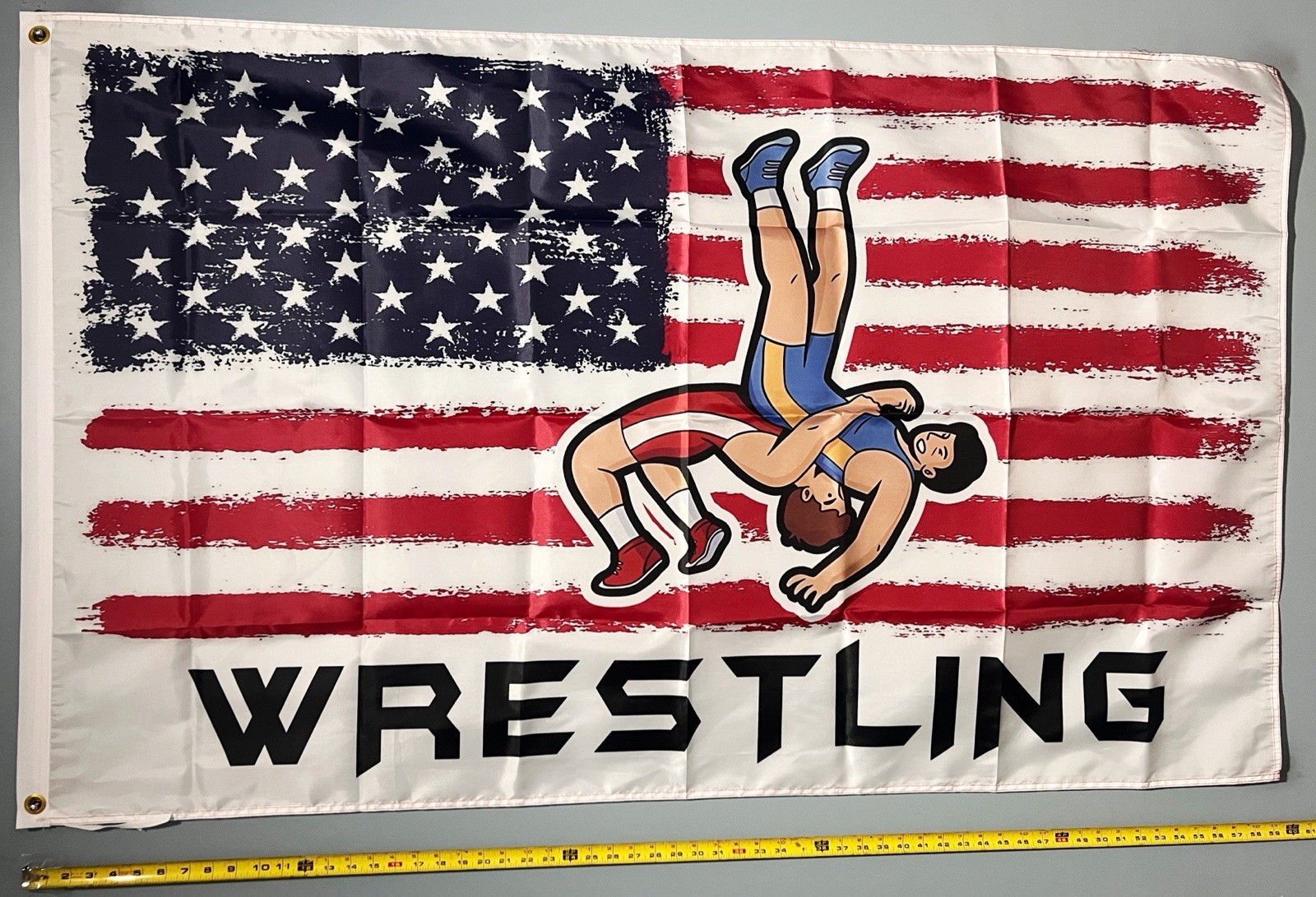 Wrestling FLAG  USA SELLER Go Sports Game Pin Mat Poster USA Sign 3x5\'