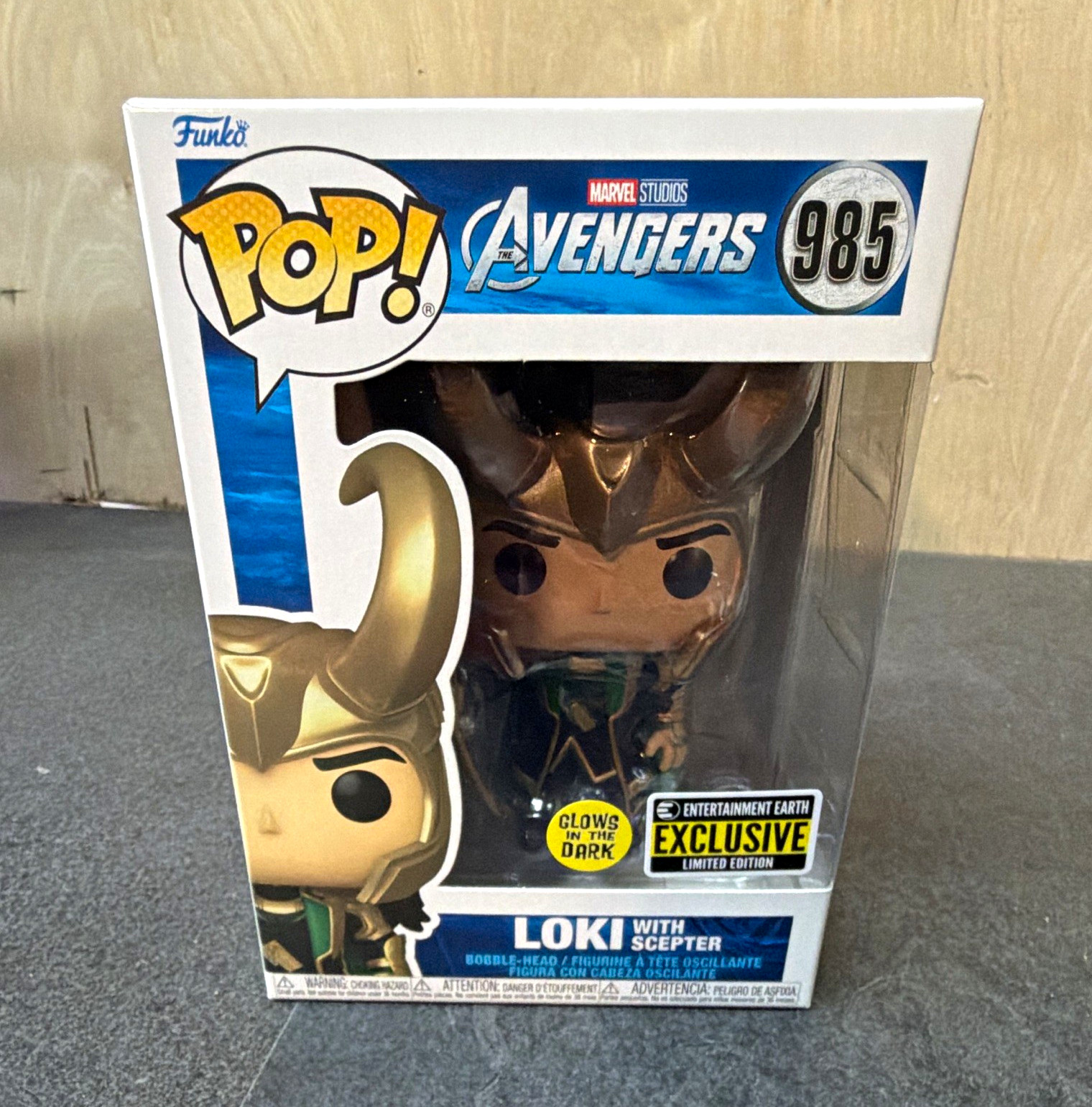 Funko Pop Marvel Avengers Loki w/ Scepter #985 GITD EE Exclusive LE