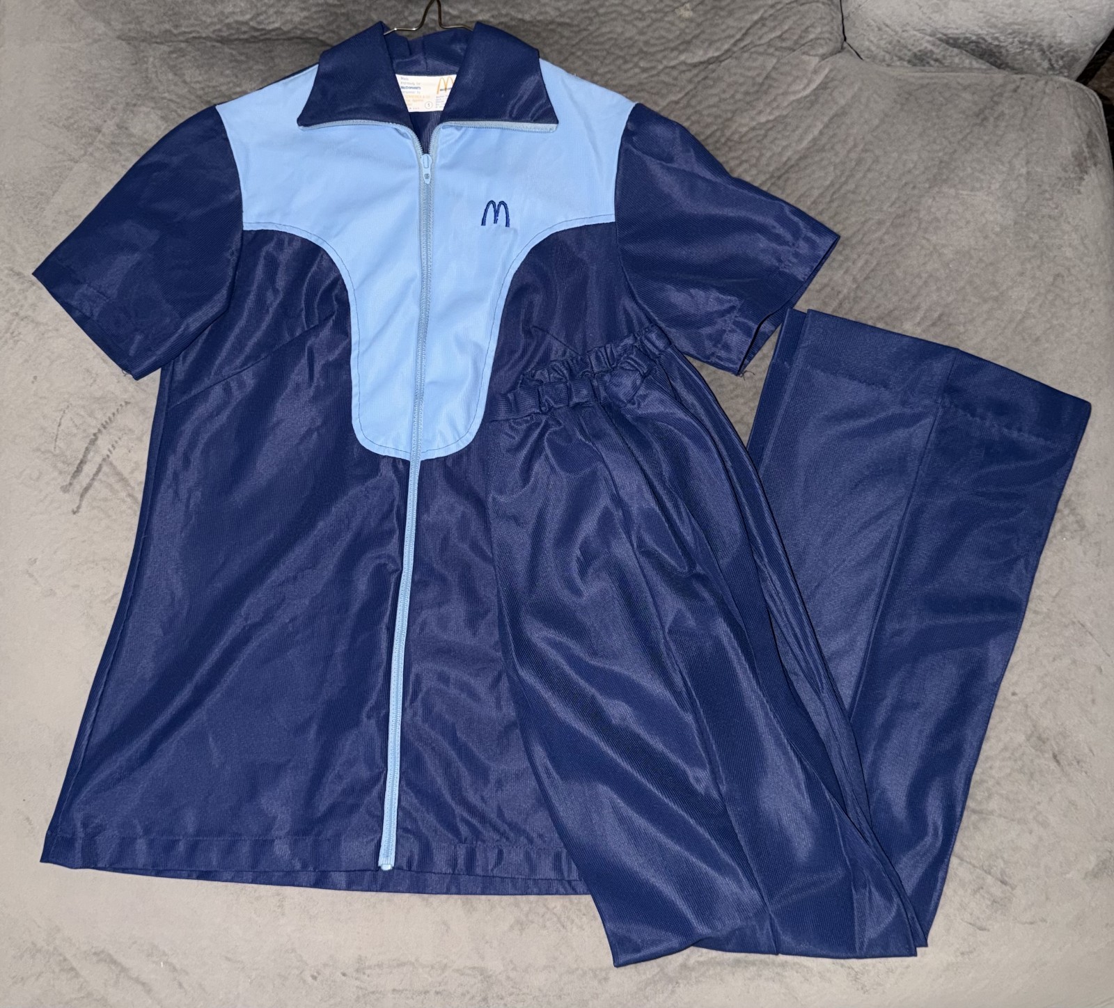 Vintage McDonald\'s 1970s Blue Uniform Women\'s Small Top Sz 6 Pants