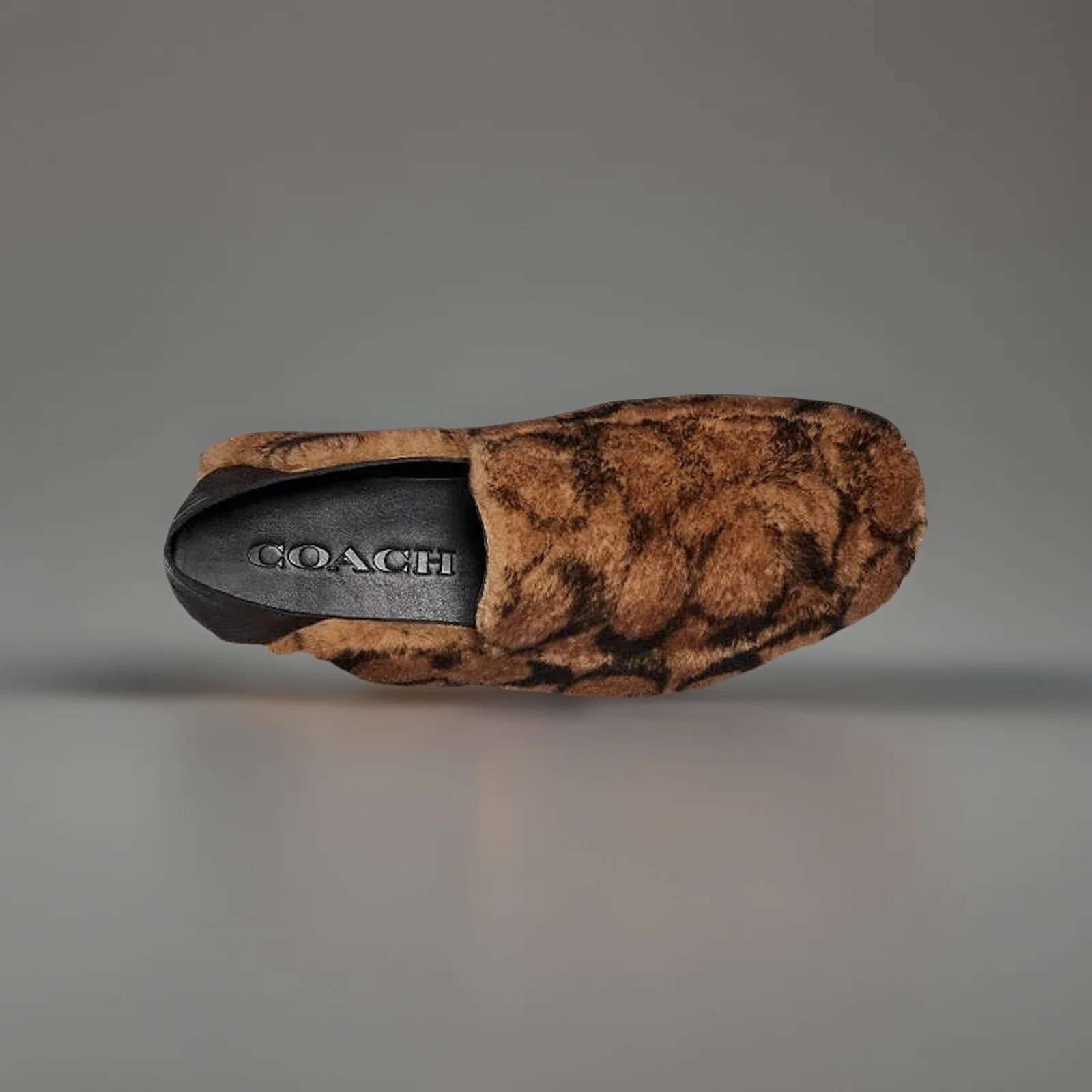 COACH Rare New Runway Shearling Leather Slide Shoe C Slipper Driver (org $350)
