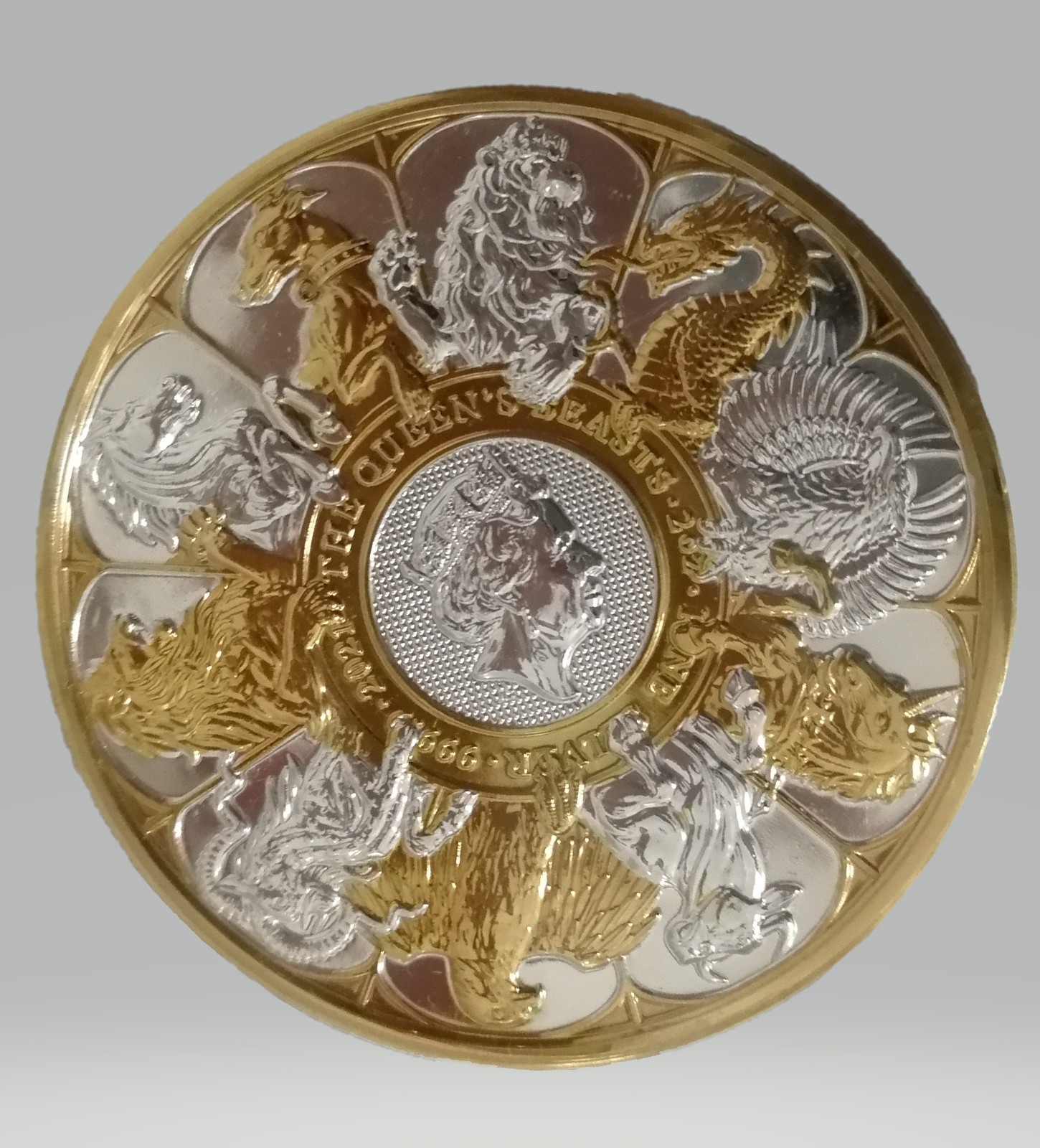 Silver Bullion Coins Queens Beasts Completer 2 Oz 999 2021 Gilded Edition
