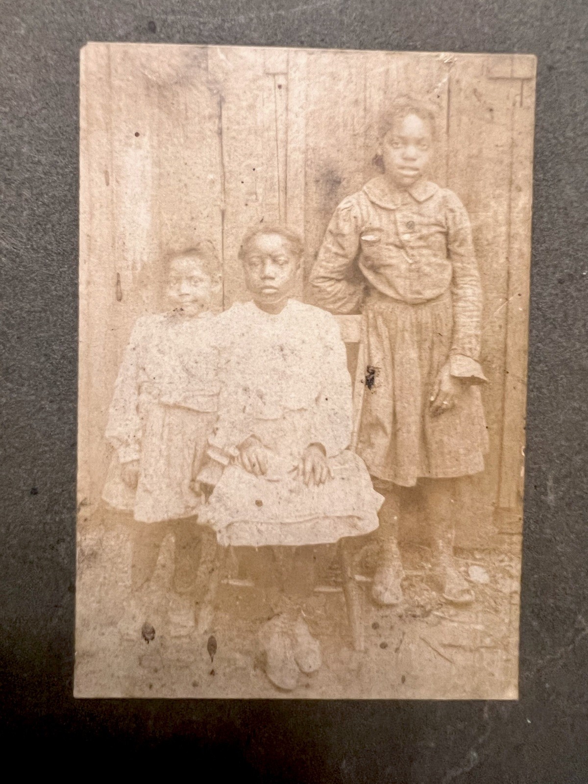 Antique African American Children Family Cabinet Card Photo c. 1890 - Original