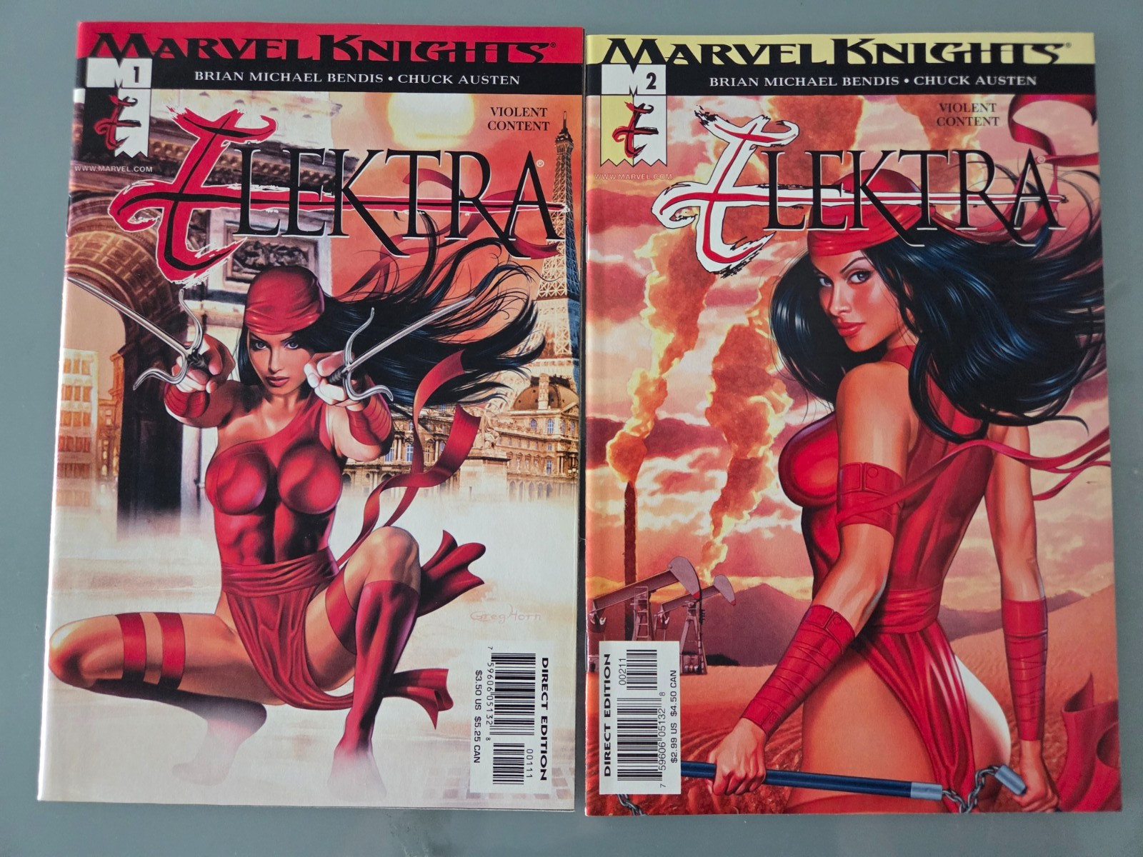 ELEKTRA #1-12 (2001) MARVEL KNIGHTS COMICS BRIAN BENDIS GREG HORN COVERS