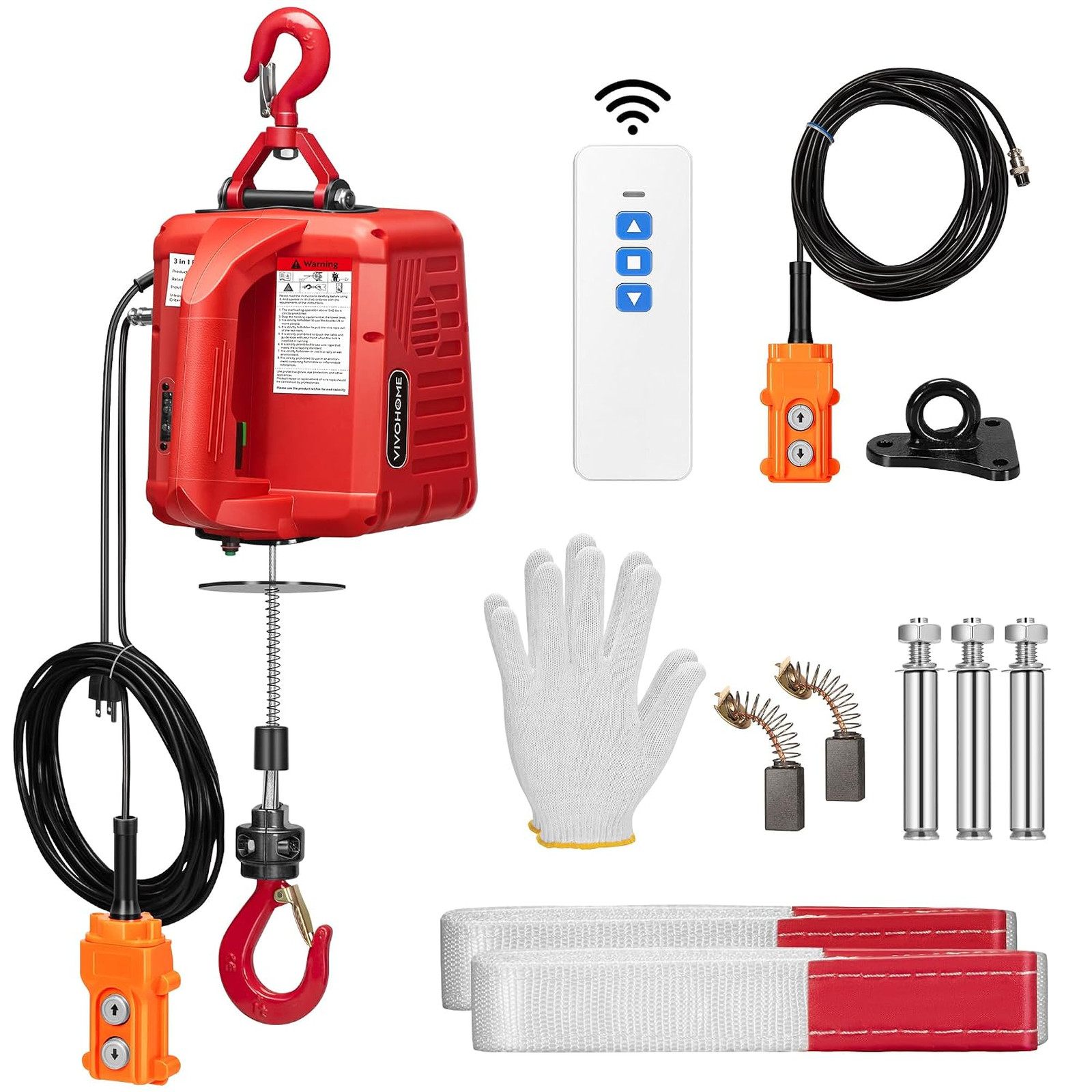 3in1 Electric Hoist Winch 1540lbs, 40ft Lifting Height for Towing 3in1 Electric Hoist Winch 1540lbs, 40ft Lifting Height for Towing