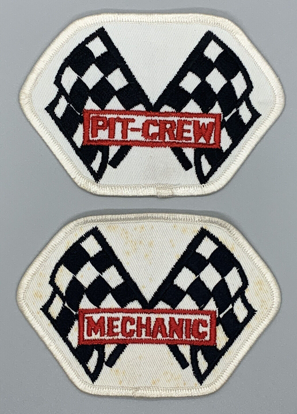 Vintage Mechanic and Pit Crew Patch Nascar Checkered Flag
