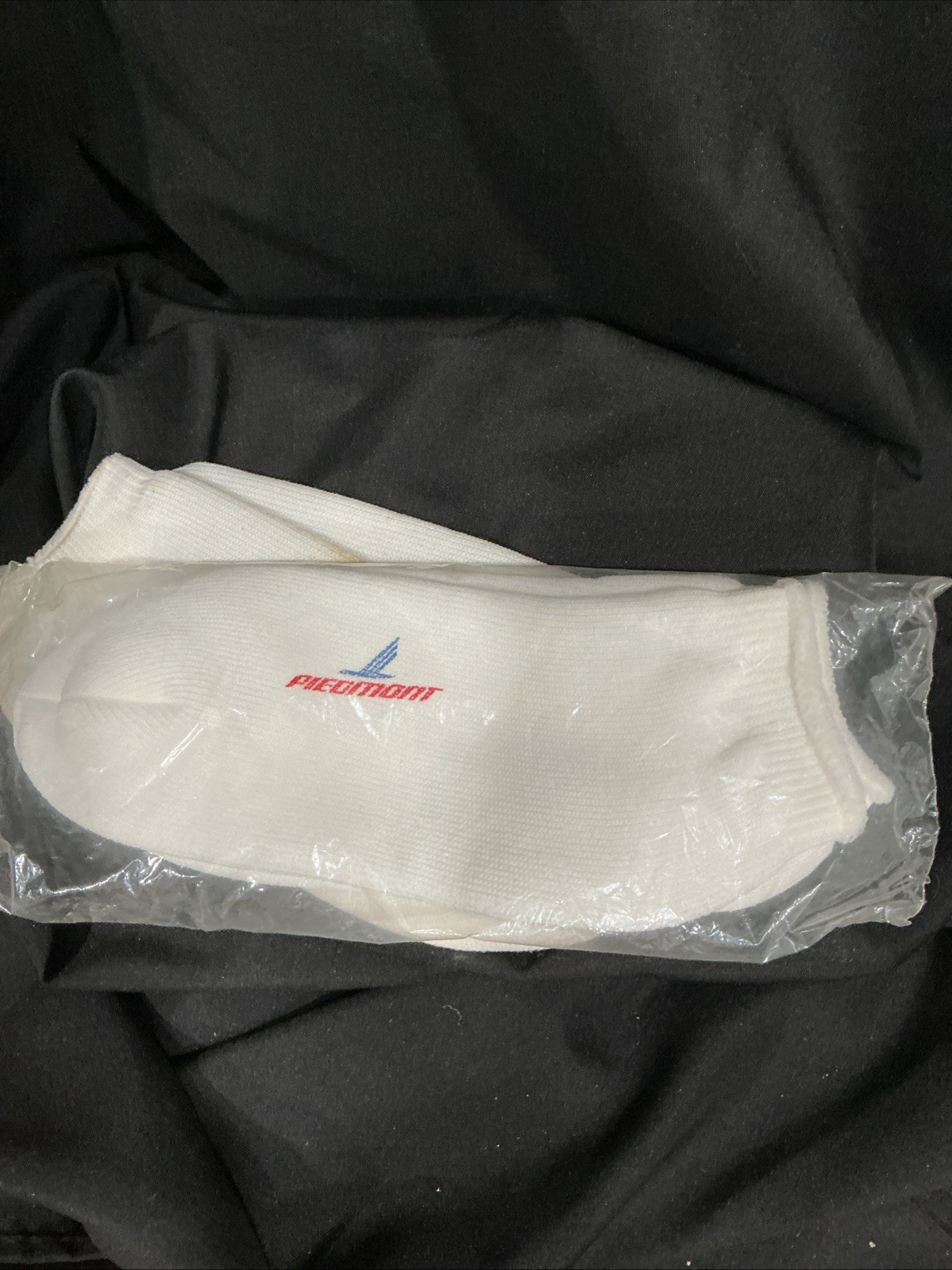 Vintage Piedmont Airlines White Foot Socks. Two Pair. One Still Sealed