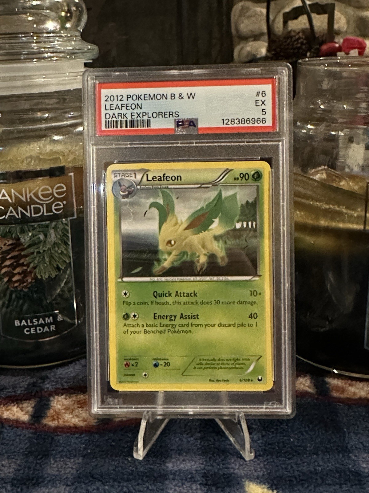 Pokemon Dark Explorers Leafeon Card 6/108 Pokemon TCG PSA 5