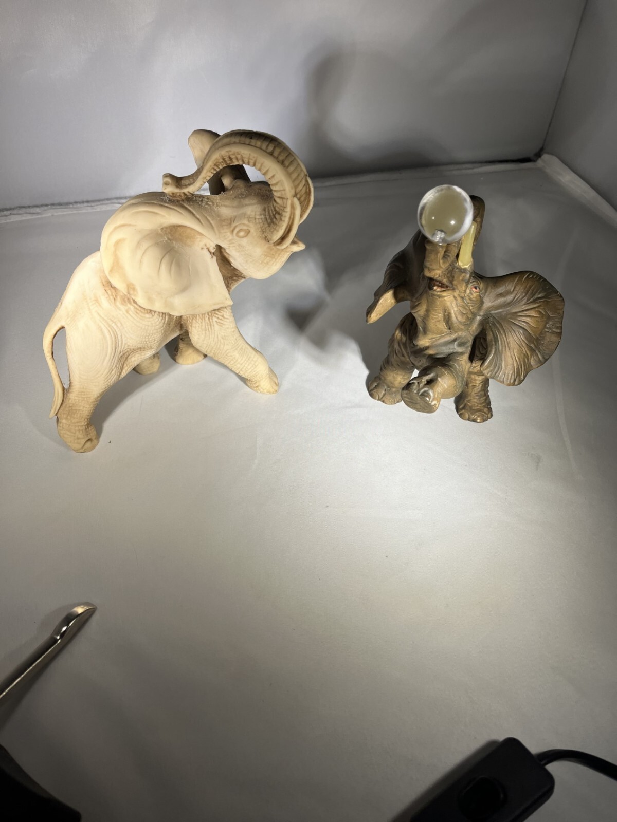 Vintage Signed Sandy ELEPHANT Trunk Up Figure plus another antique elephant W6 Vintage Signed Sandy ELEPHANT Trunk Up Figure plus another antique elephant W6